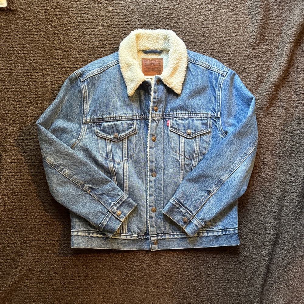 Levi's Blue Denim Sherpa Jacket